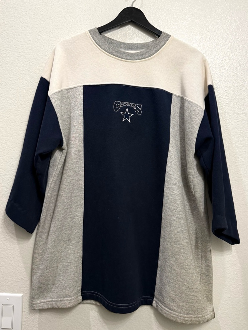 90s Vintage Dallas Cowboys Striped Embroidered Crewneck Tee XL 25x30
